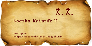 Koczka Kristóf névjegykártya