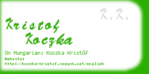kristof koczka business card