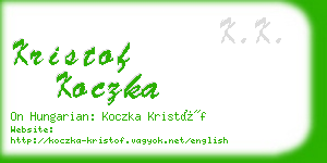 kristof koczka business card